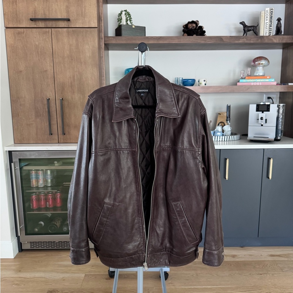 LAMARQUE Women’s Brown Leather Zip Jacket